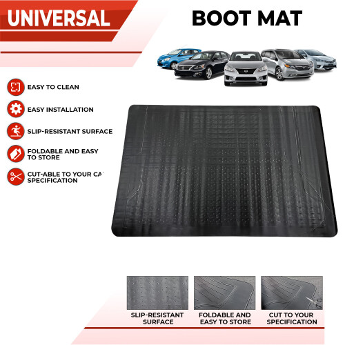 Universal Car Boot Mat Rubber Protector Non Slip Large Lightweight Cut to Size