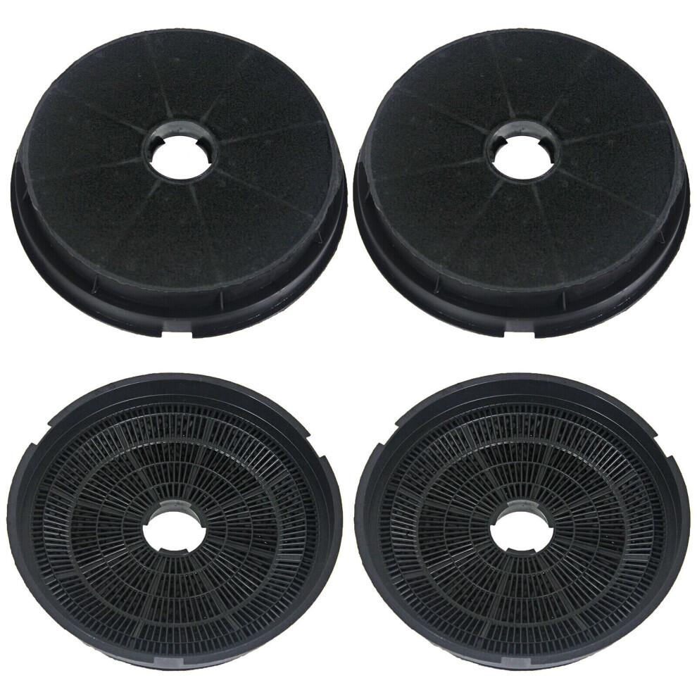 Spares2go Round Charcoal Vent Filters For Baumatic Cooker Hood (Pack Of 4) Sti