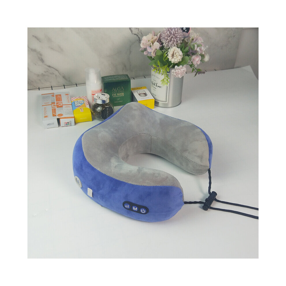 Dechoicelife Blue (A-) 2020 U Shape Memory Foam Cervical Massage Pillow With Kneading And Vibration