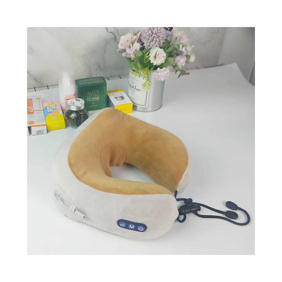 Dechoicelife Orange (A-) 2020 U Shape Memory Foam Cervical Massage Pillow With Kneading And Vibration