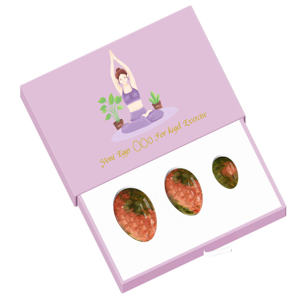Dechoicelife (A-Eggs With Box) Undrilled Yoni Egg Set Yoni Wand 100% Natural Precious Gemstone For Kegel Exercise Vaginal Massage Yoni Wand Crystal Ball