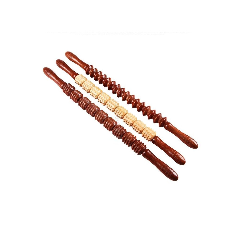 Dechoicelife (A-U) Meridian Yoga Stick Body Massager Stomach Back Waist Neck Leg Massage Stick Wooden Roller Massage Hammer