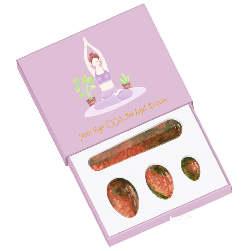 Dechoicelife (A-Eggs-Wand With Box) Undrilled Yoni Egg Set Yoni Wand 100% Natural Precious Gemstone For Kegel Exercise Vaginal Massage Yoni Wand Crystal Ball