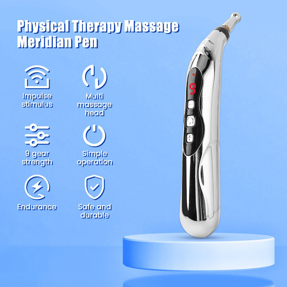 Dechoicelife Electronic Acupuncture Pen Point Massager Electric Meridians Laser Therapy Heal Massage Pen Meridian Energy Pen Pain Relief Tool
