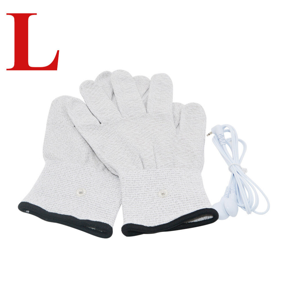 Dechoicelife (A-Wire Gloves L) Conductive Fiber Massage Electrode Gloves For Ems Tens Machine Therapy Hand Massager Anti-Static Health Care Muscle Stimulator