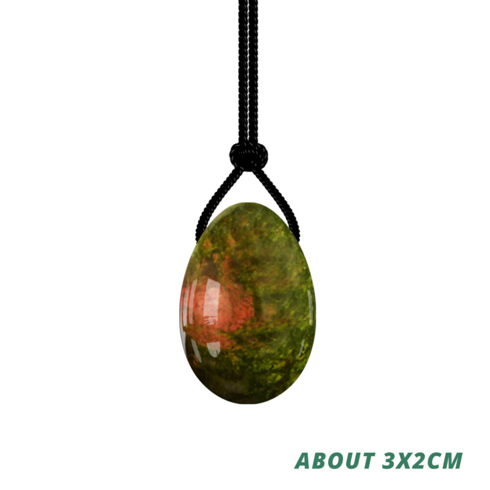 Dechoicelife (A-Egg-S) Unakite Yoni Egg Massage Ben Wa Ball Yoni Wand For Women Pelvic Floor Muscle Kegel Exercise Natural Jade Stone Yoni Egg Set