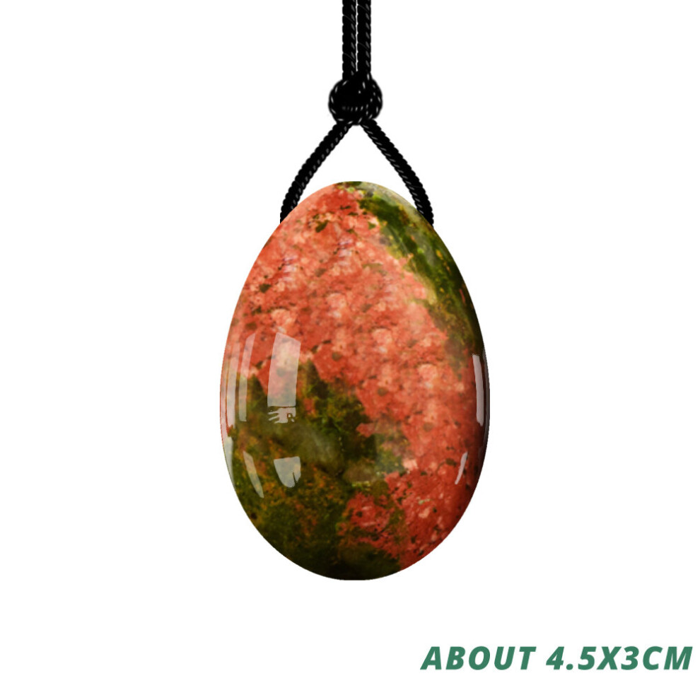 Dechoicelife (A-Egg-L) Unakite Yoni Egg Massage Ben Wa Ball Yoni Wand For Women Pelvic Floor Muscle Kegel Exercise Natural Jade Stone Yoni Egg Set