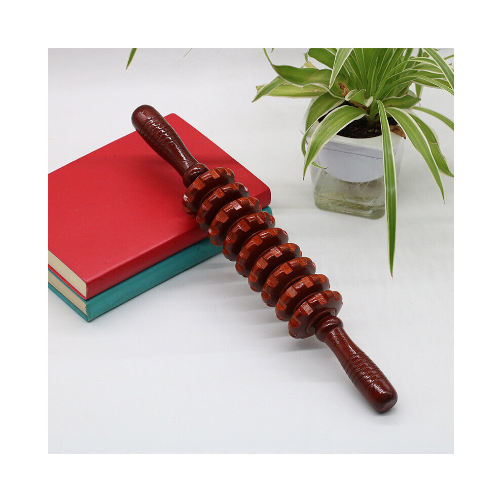 Dechoicelife (A-Maroon) 5Pcs Wood Therapy Massage Tool Lymphatic Drainage Massager Anti Cellulite Fascia Massage Roller For Maderotherapy Muscle Release