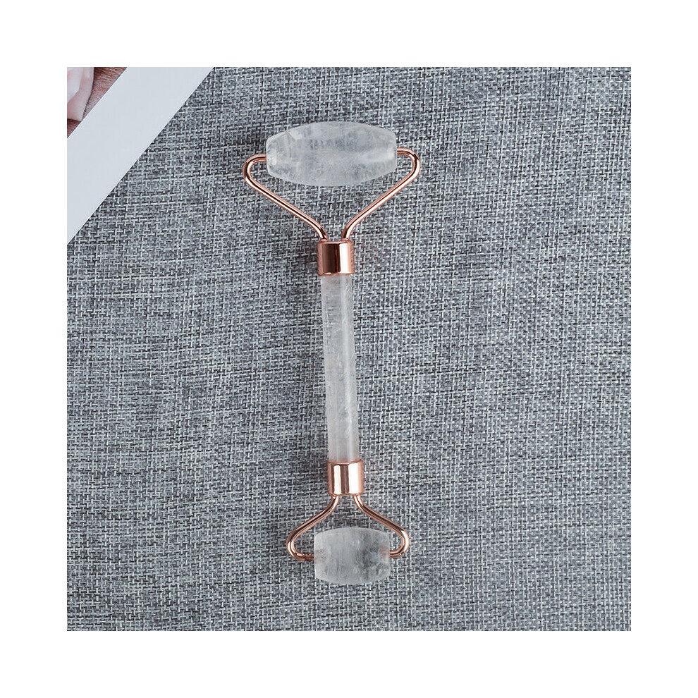Dechoicelife Gold (A-Rose ) Jade Face Care Massage Roller Natural Stone Rock Quartz Crystal Mineral Healing Neck Massager Apparatus Skincare Gua Sha Detox