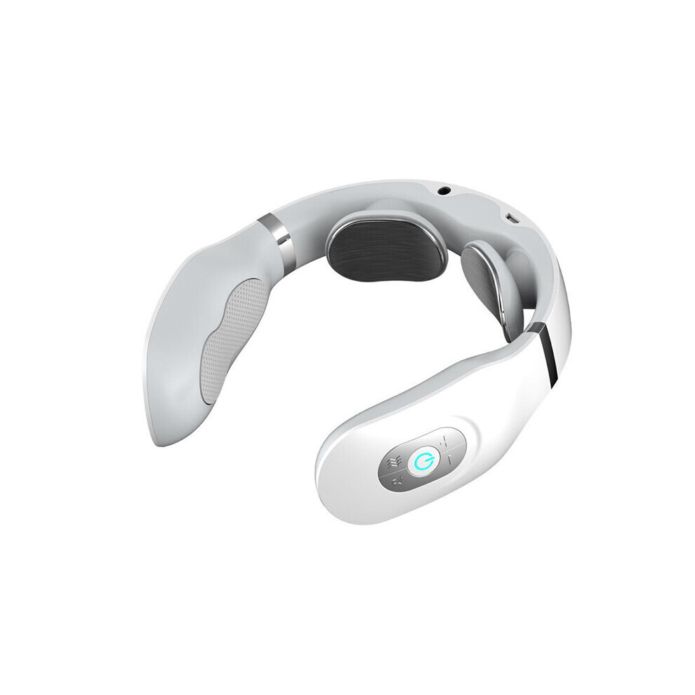 Dechoicelife White (A- Color) Cervical Multifunctional Neck Vibration Intelligent Hot Compress Rechargeable Pulse Neck Massager