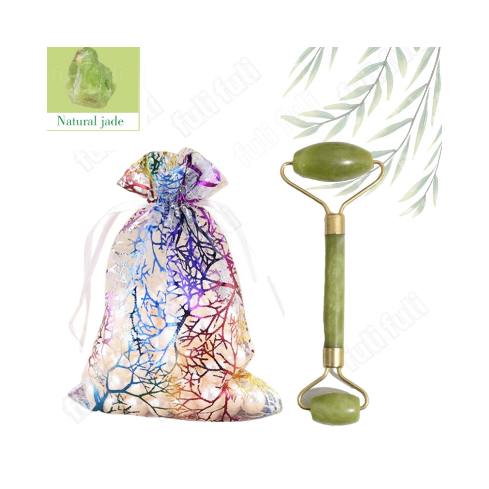 Photos - Massager  Guasha Natural Stone Massage Face Jade Roller Gua Sha Massage Tool Set for SPA Body visage rouleau de(a-green Roller type2)