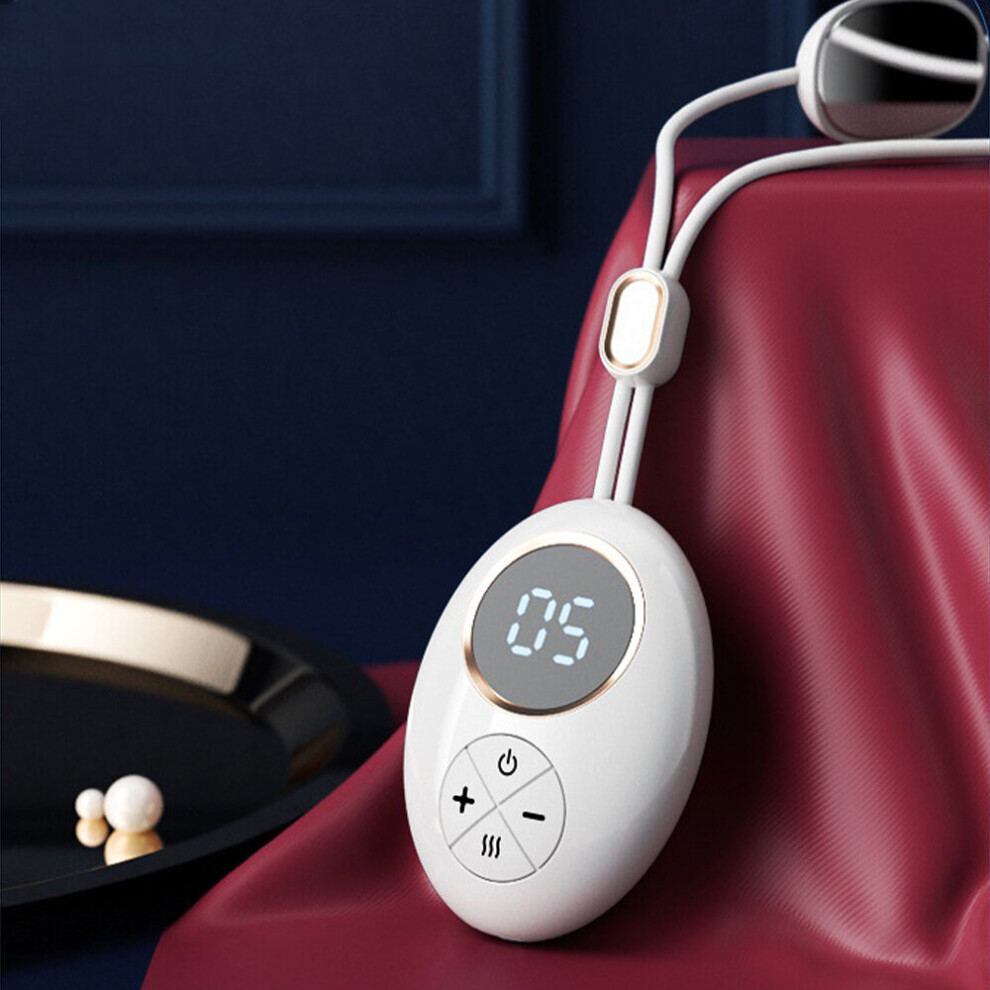 Dechoicelife White (A-Type B-) Smart Neck Protector Spine Massager Ems Pulse Therapy Shoulder Cervical Massage Hot Compress Relief Pain Muscle Stimulator