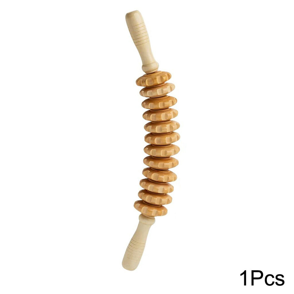 Dechoicelife (A-1Pcs) Wood Therapy Massage Tools,Anti Cellulite Massage Rollers, Fascia Massage Roller Kit For Draining Lymphatic,Body Shaping