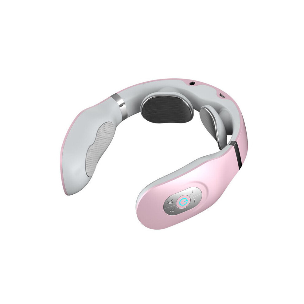 Dechoicelife Pink (A- Color) Cervical Multifunctional Neck Vibration Intelligent Hot Compress Rechargeable Pulse Neck Massager