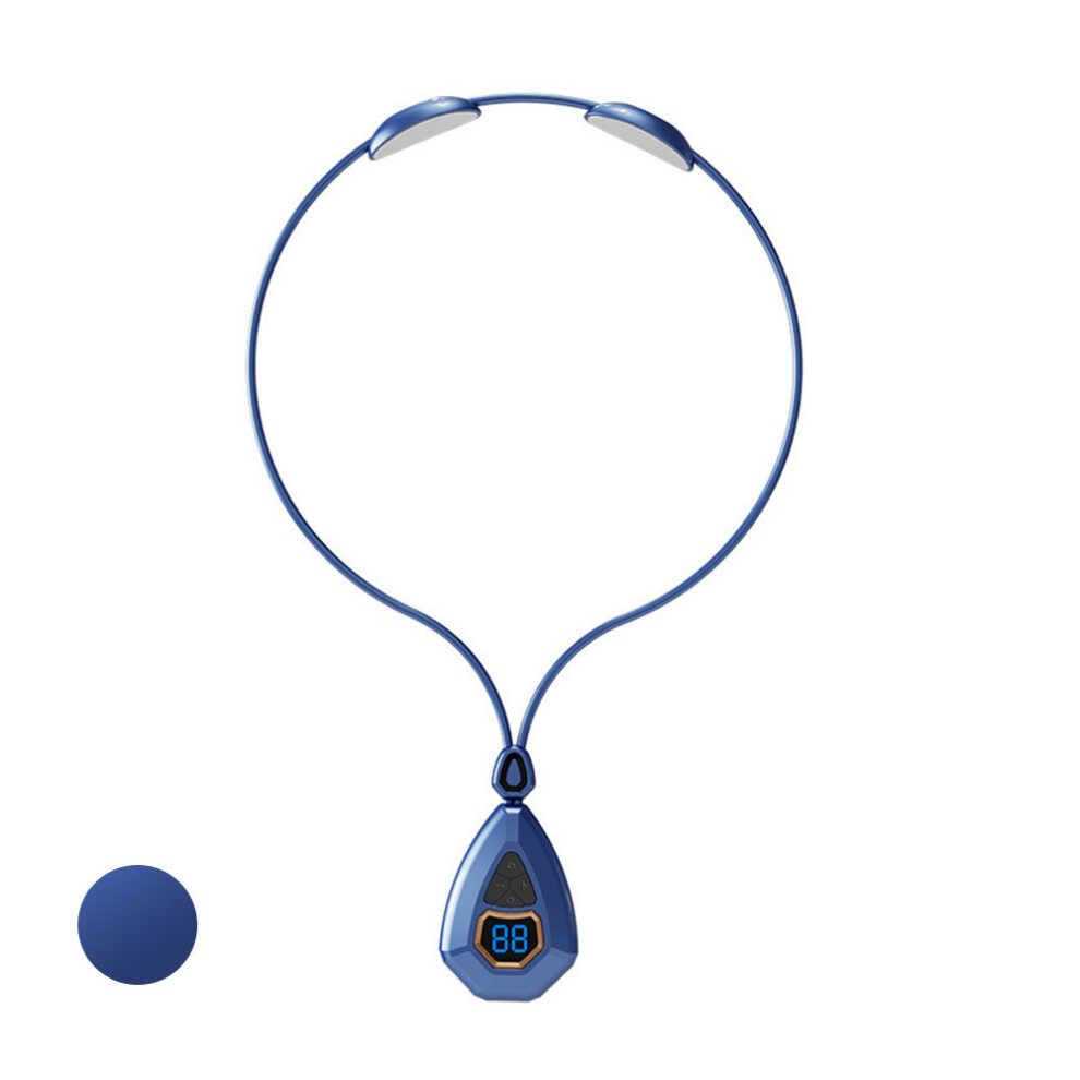 Dechoicelife (A-Type A-Bule) Smart Neck Protector Spine Massager Ems Pulse Therapy Shoulder Cervical Massage Hot Compress Relief Pain Muscle Stimulator