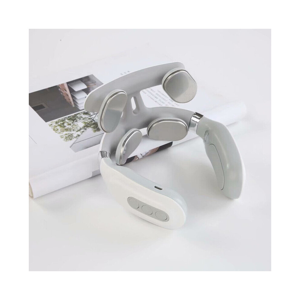 Dechoicelife 4 Heads Pulse Kneading Neck Shoulder Cervical Massager Electric Hot Compress Pain Relief Relaxation Shiatsu Acupuncture Therapy