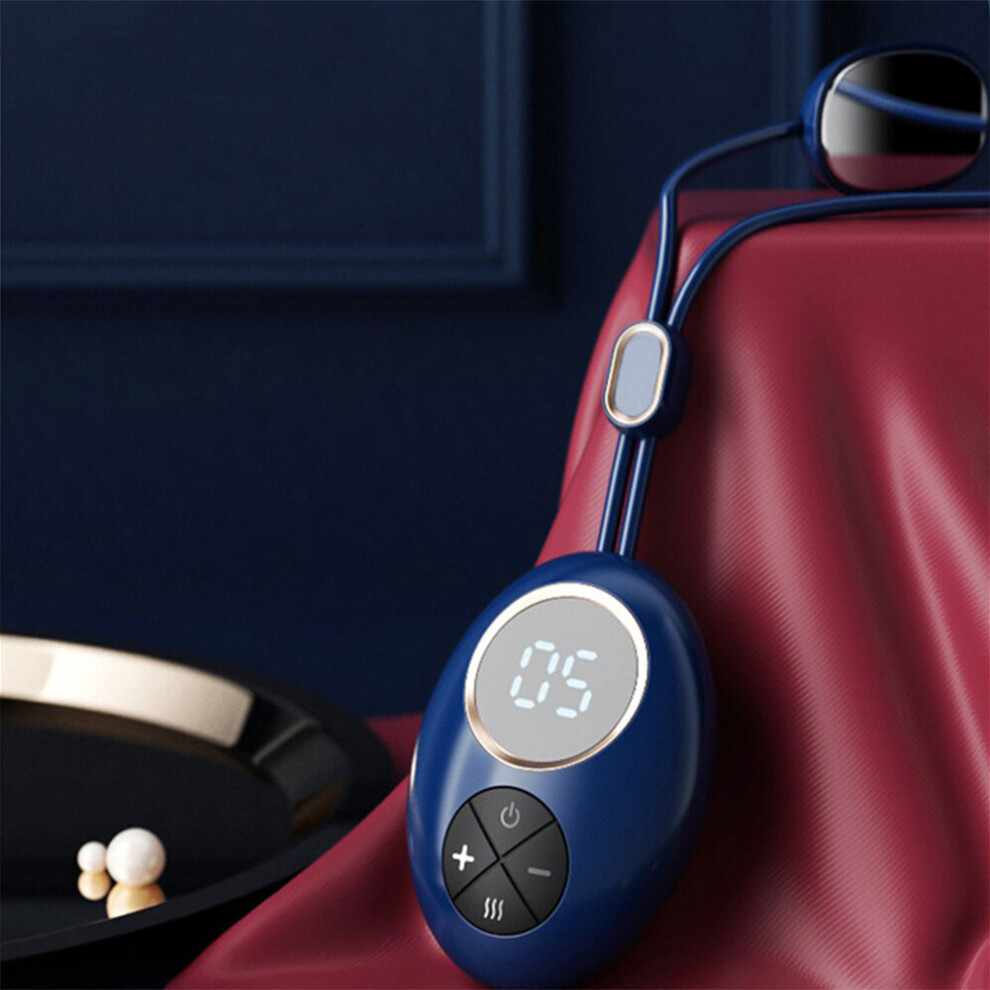 Dechoicelife Blue (A-Type B-) Smart Neck Protector Spine Massager Ems Pulse Therapy Shoulder Cervical Massage Hot Compress Relief Pain Muscle Stimulator