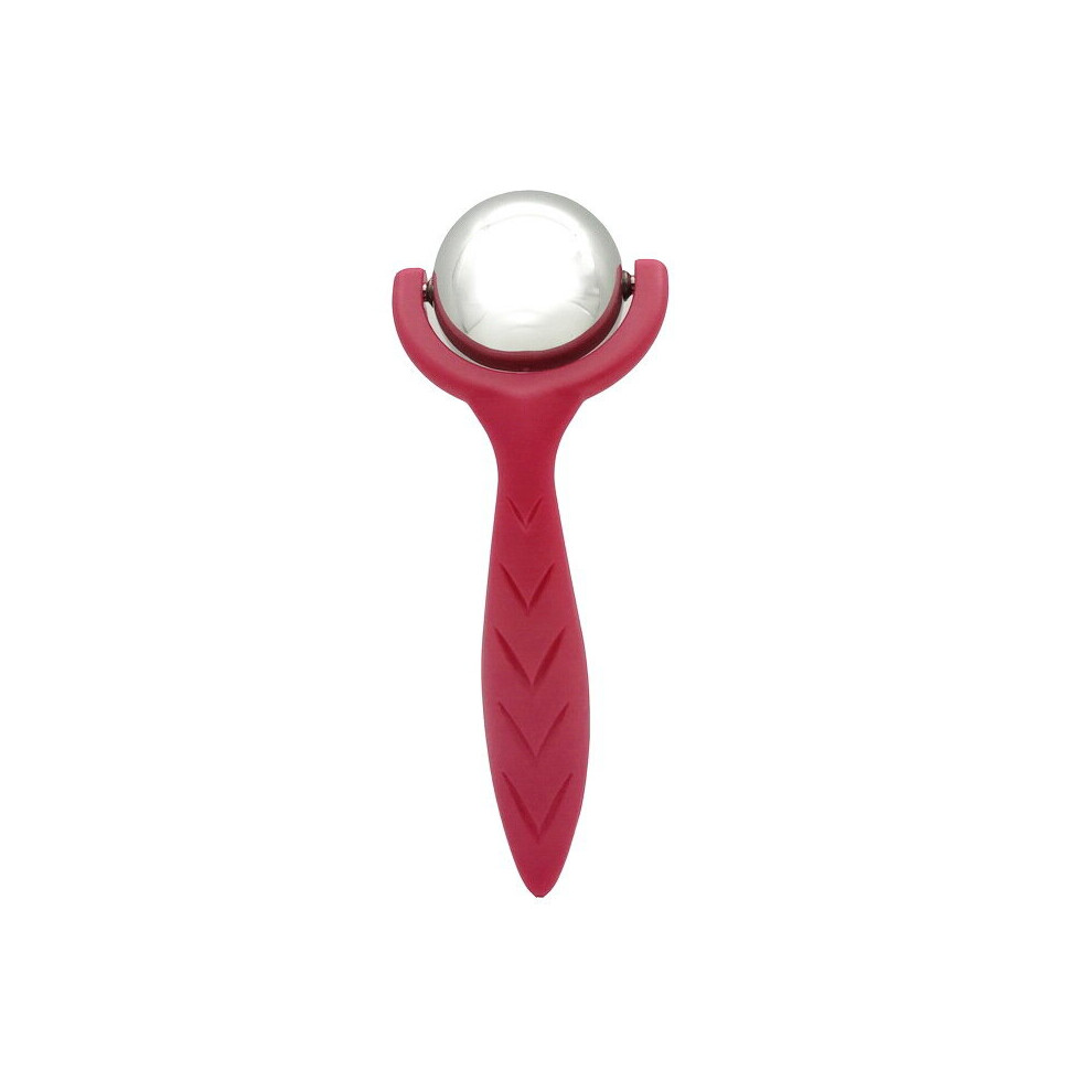 Dechoicelife (A-Hot Pink) Roller Massage Ball - Ergonomic Handle Cold Warm Compression Temperature Keeper Stainless Steel Muscle Pain Relief Body Neck