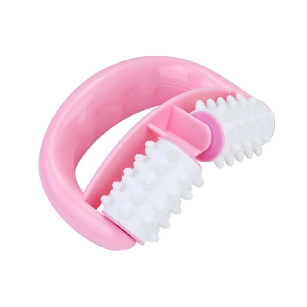 Dechoicelife (A- Pink) Manual Arm Muscle Massager V-Shaped Portable Fitness Relaxation Dual Roller Workout Massaging Relaxing Living Room