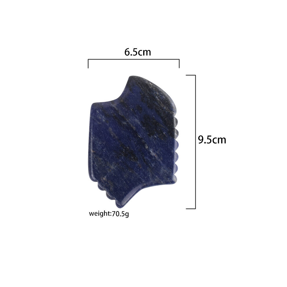 Dechoicelife Nature Sodalite Sawtooth Face Gua Sha Tool Spa Jade Massager Acupuncture Scraping Beauty Product Facial For Health Care Skin