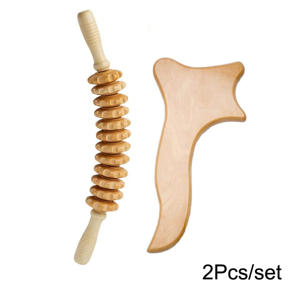 Dechoicelife White (A-) Wood Therapy Massage Set Maderoterapia Massager Roller Anti Cellulite Slimming Gua Sha Massager For Body Back Foot Masajeador