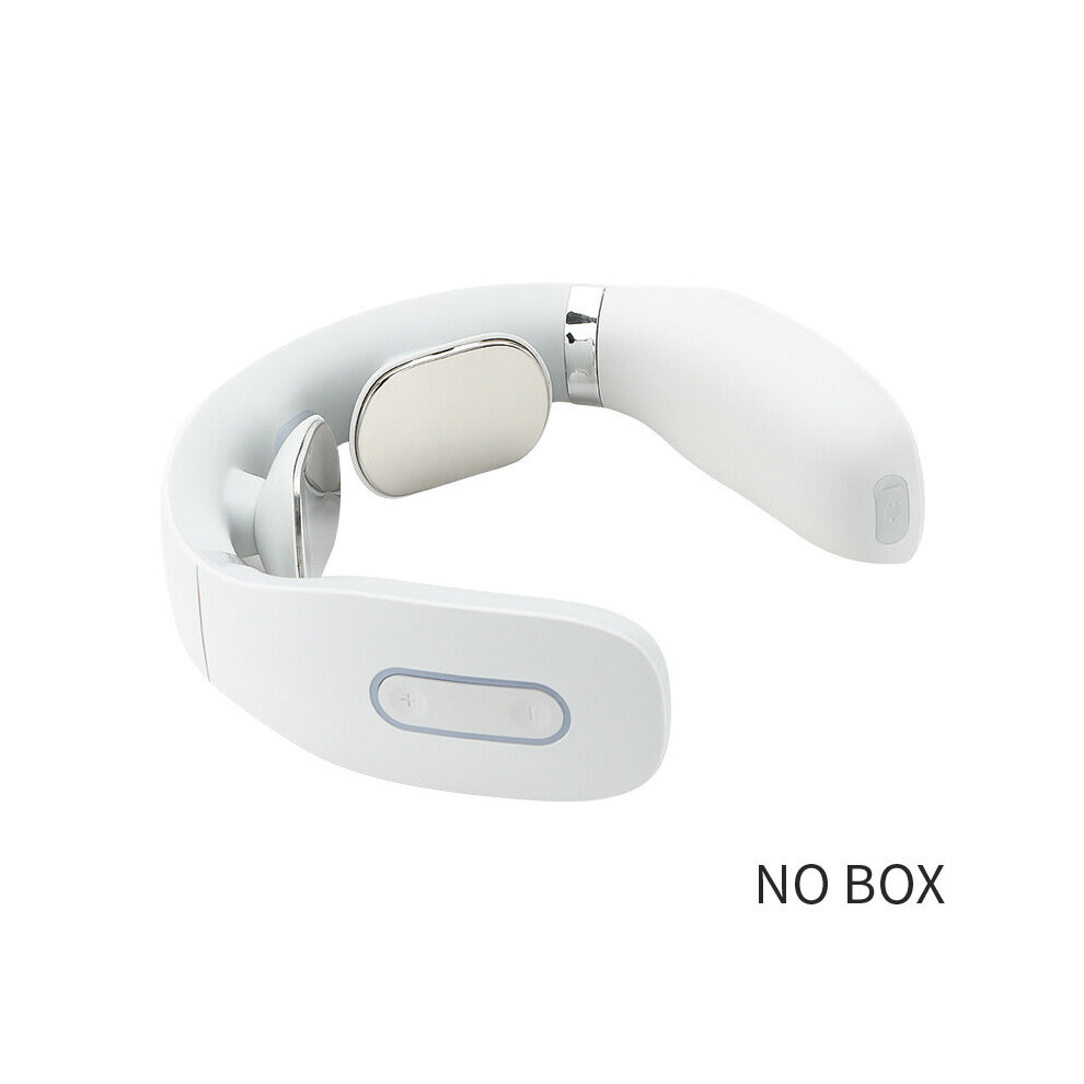 Dechoicelife White (A-No Box ) Cervical Traction Massage Pulse Rechargeable Electric Pulse With Voice Heating Health Care And Relaxation Broadcast Electric