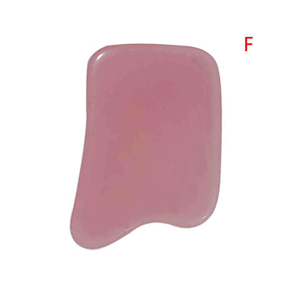 Dechoicelife Pink (A-F) Natural Beeswax Gua Sha Board Acupuncture Massage Face Lifting Stone Guasha Scraping Facial Gouache Quartz Massage