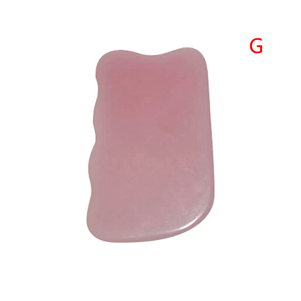 Dechoicelife Pink (A-G) Natural Beeswax Gua Sha Board Acupuncture Massage Face Lifting Stone Guasha Scraping Facial Gouache Quartz Massage