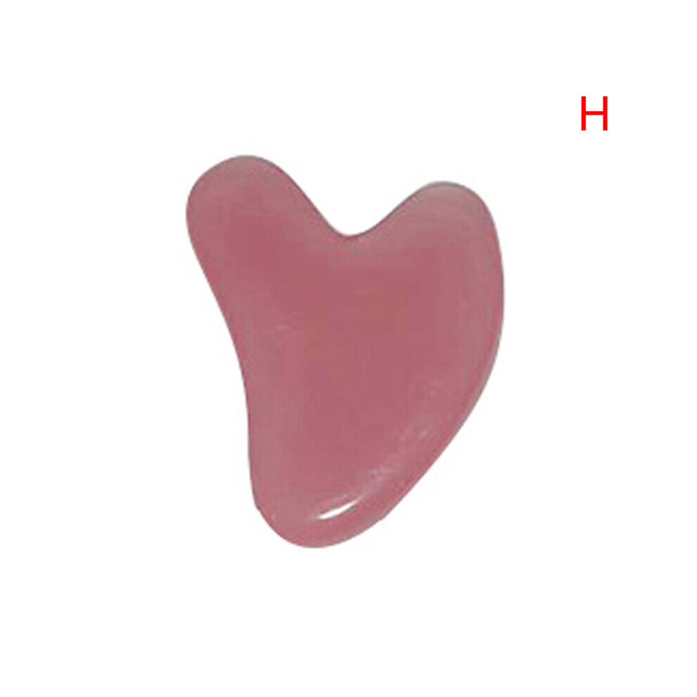Dechoicelife Pink (A-H) Natural Beeswax Gua Sha Board Acupuncture Massage Face Lifting Stone Guasha Scraping Facial Gouache Quartz Massage