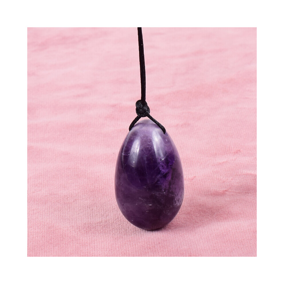 Dechoicelife (A-Amethyst) Drill 40X25mm Yoni Egg Natural Stone Kegel Massage Ball Crystal Rose Quartz Jade Healing Pelvic Floor Muscle Vaginal Care Tool