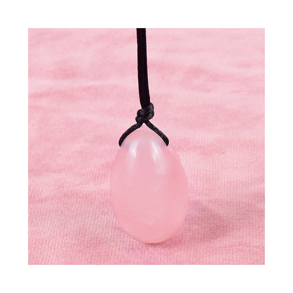 Dechoicelife (A-Rose Quartz) Drill 40X25mm Yoni Egg Natural Stone Kegel Massage Ball Crystal Rose Quartz Jade Healing Pelvic Floor Muscle Vaginal Care Tool