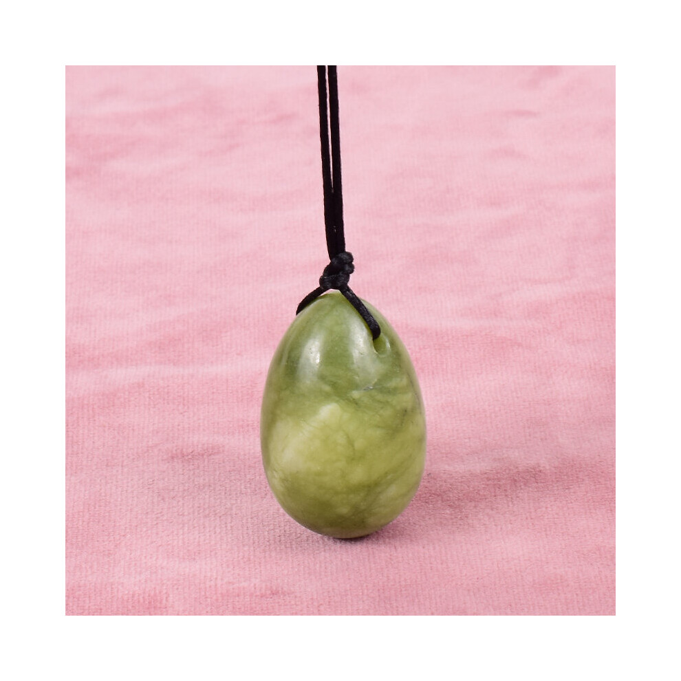 Dechoicelife (A-Helu Jade) Drill 40X25mm Yoni Egg Natural Stone Kegel Massage Ball Crystal Rose Quartz Jade Healing Pelvic Floor Muscle Vaginal Care Tool