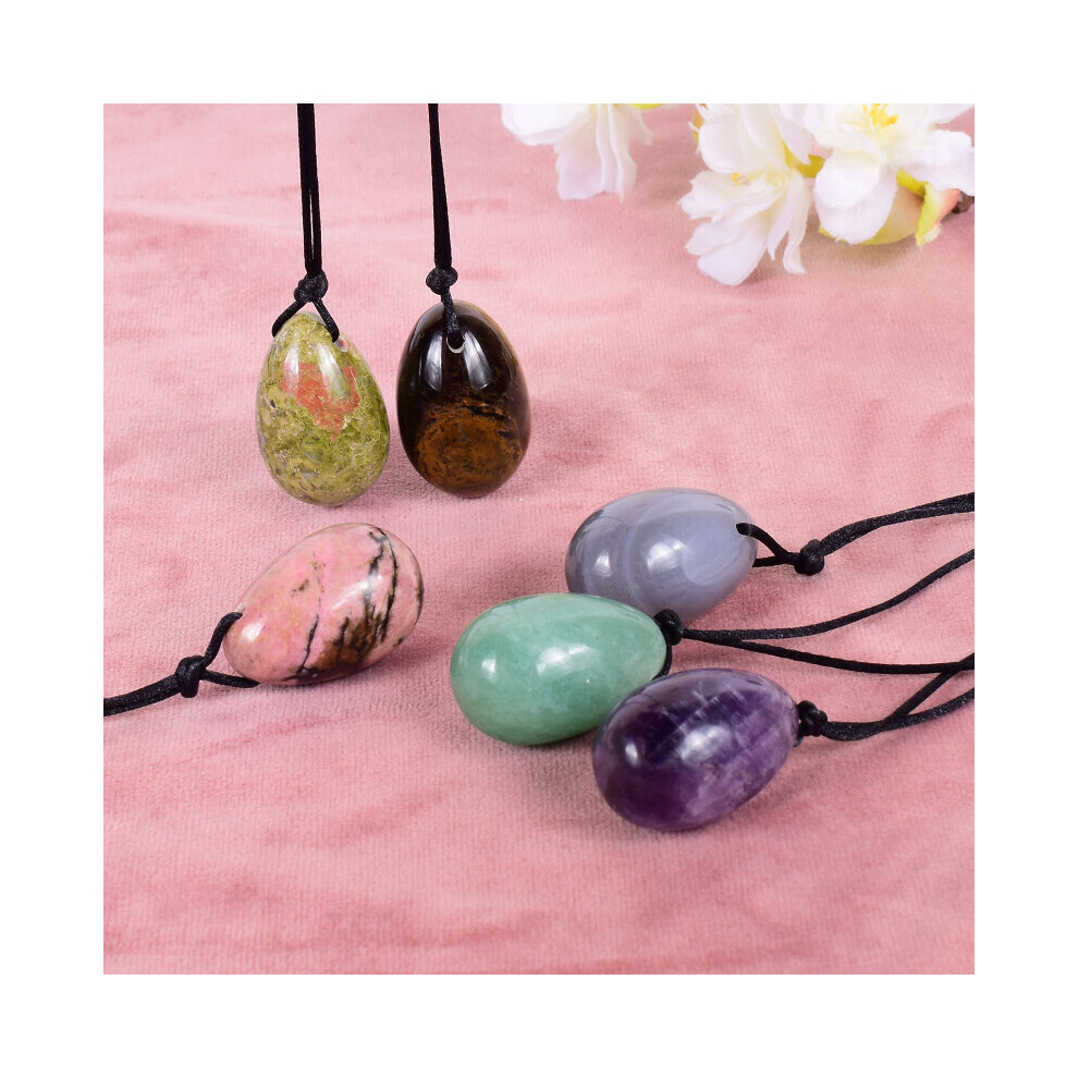 Dechoicelife (A-Opalite) Drill 40X25mm Yoni Egg Natural Stone Kegel Massage Ball Crystal Rose Quartz Jade Healing Pelvic Floor Muscle Vaginal Care Tool