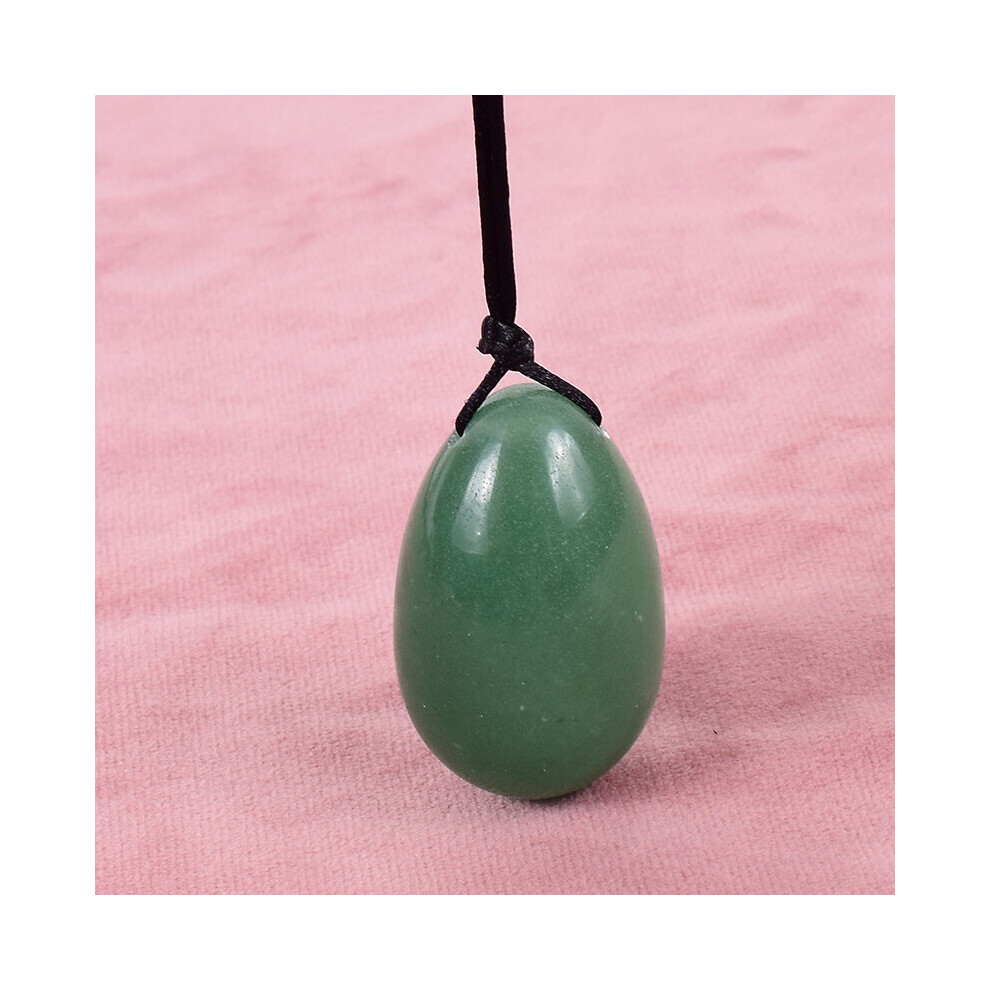 Dechoicelife (A-Aventurine) Drill 40X25mm Yoni Egg Natural Stone Kegel Massage Ball Crystal Rose Quartz Jade Healing Pelvic Floor Muscle Vaginal Care Tool