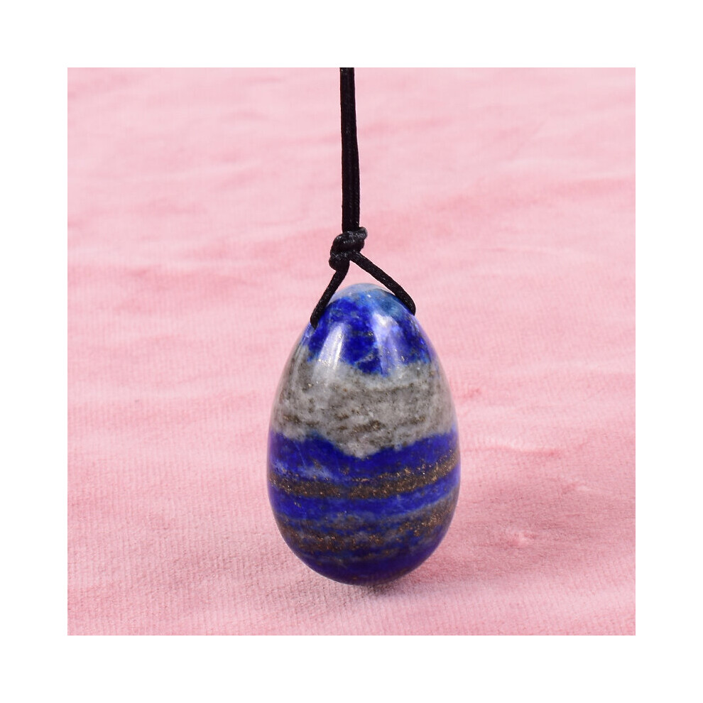 Dechoicelife (A-Lapis Lazuli) Drill 40X25mm Yoni Egg Natural Stone Kegel Massage Ball Crystal Rose Quartz Jade Healing Pelvic Floor Muscle Vaginal Care Tool