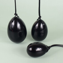 (a-3 pcs) Big Size Yoni Egg Set 50*35 mm Natural Obsidian Healing Massage Ball Kegel Exercise Tool Pelvic Floor Muscle Vaginal Massager