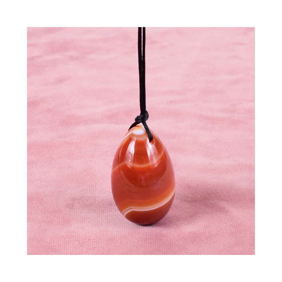 Dechoicelife (A-Red Agate) Drill 40X25mm Yoni Egg Natural Stone Kegel Massage Ball Crystal Rose Quartz Jade Healing Pelvic Floor Muscle Vaginal Care Tool