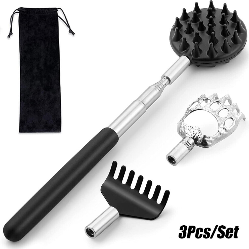 Dechoicelife Telescopic Back Scratcher Scratching Backscratcher Massager Kit Back Scraper Extendable Telescoping Itch Massage Relaxation
