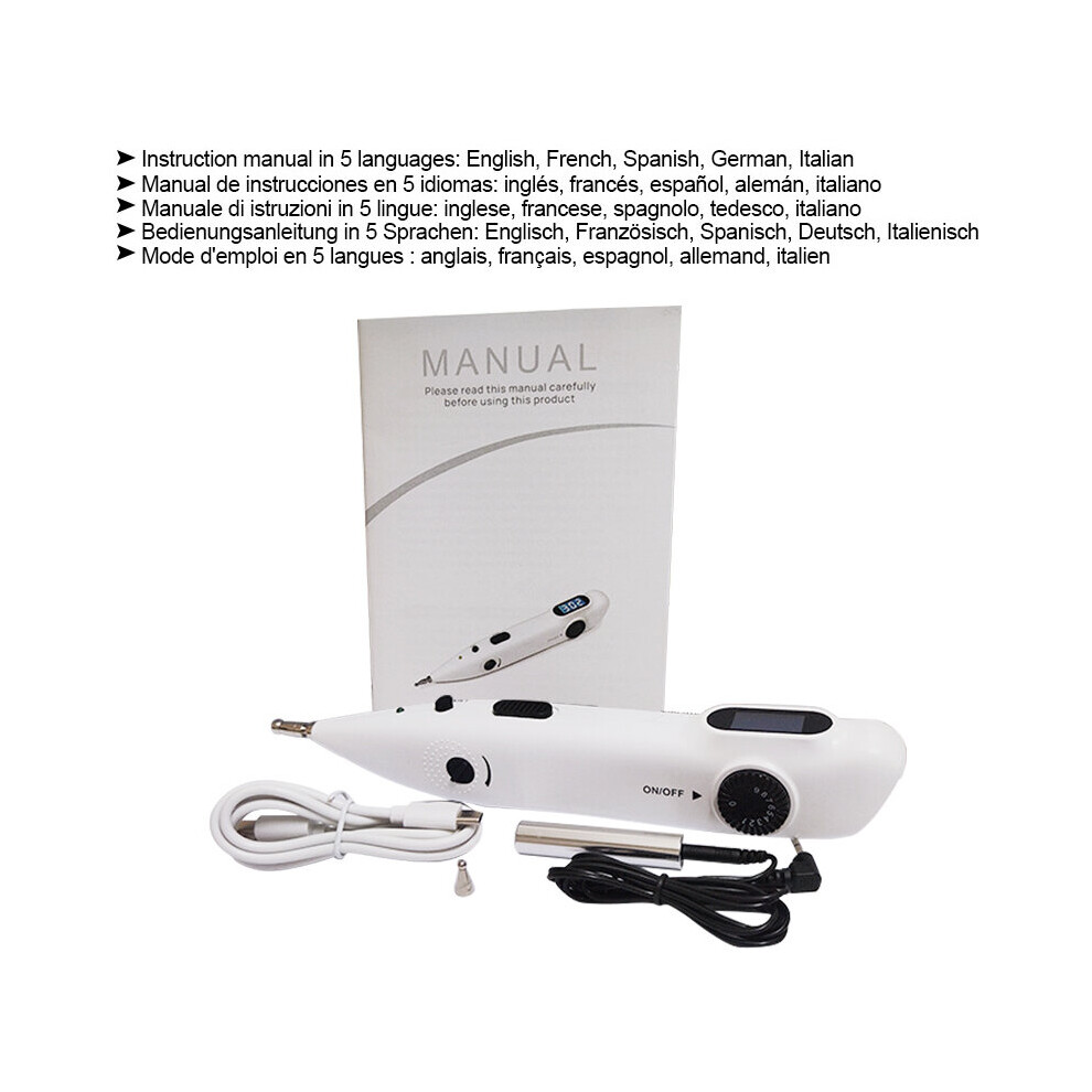 Dechoicelife Acupuncture Point Meridian Massage Pen Electric Muscle Stimulator Acupuncture Pen Massager Body Back Physiotherapy Masajeador
