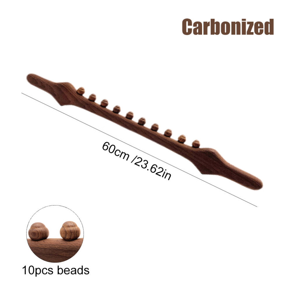 Dechoicelife (A-Type1 Carbonized 10) Wooden Therapy Massager Roller Trigger Point Massager Stick For Fascia Cellulite Muscle & Abdomen Body, Muscle Belly Relief To