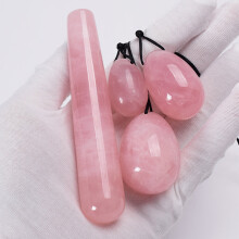 (a-rose quartz) Massage Egg Yoni Stick Set Jade Rose Quartz Crystal Ball Health Pelvic Floor Muscle Vagina Massager Kegel Exercise Care Tool