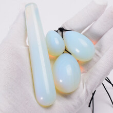 (a-opalite) Massage Egg Yoni Stick Set Jade Rose Quartz Crystal Ball Health Pelvic Floor Muscle Vagina Massager Kegel Exercise Care Tool