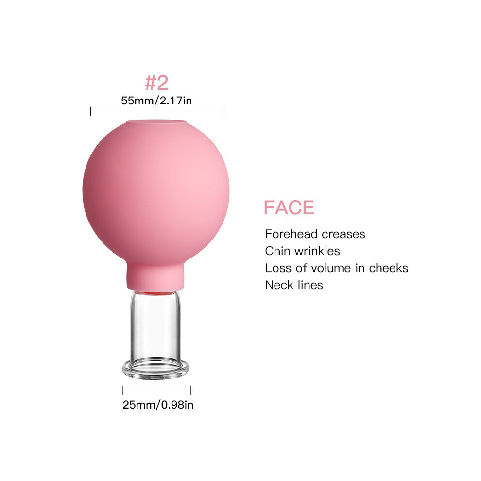 Dechoicelife (A-Pink02(Face)) Rubber Massage Body Cups Vacuum Cupping Glasses Face Skin Lifting Body Facial Cups Anti Cellulite Chineses Cupping Therapy Tool