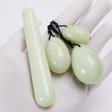(a-xiuyan jade) Massage Egg Yoni Stick Set Jade Rose Quartz Crystal Ball Health Pelvic Floor Muscle Vagina Massager Kegel Exercise Care Tool