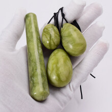 (a-helu jade no box) Massage Egg Yoni Stick Set Jade Rose Quartz Crystal Ball Health Pelvic Floor Muscle Vagina Massager Kegel Exercise Care Tool