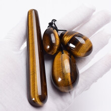 (a-tiger eye) Massage Egg Yoni Stick Set Jade Rose Quartz Crystal Ball Health Pelvic Floor Muscle Vagina Massager Kegel Exercise Care Tool