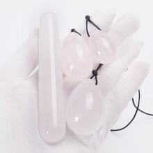 (a-rock quartz) Massage Egg Yoni Stick Set Jade Rose Quartz Crystal Ball Health Pelvic Floor Muscle Vagina Massager Kegel Exercise Care Tool
