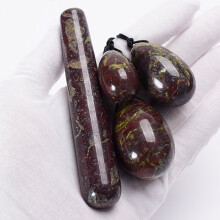 (a-blooded jasper) Massage Egg Yoni Stick Set Jade Rose Quartz Crystal Ball Health Pelvic Floor Muscle Vagina Massager Kegel Exercise Care Tool