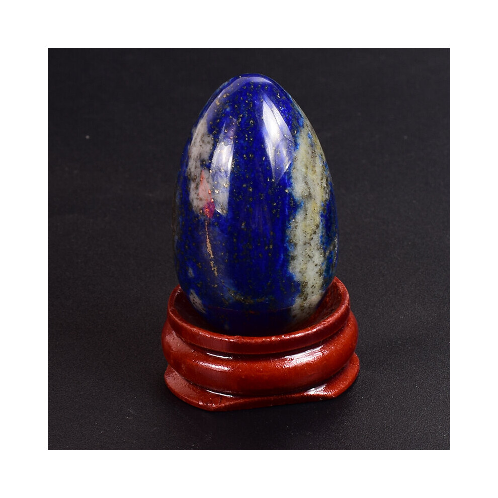Dechoicelife (A-Lapis Lazuli 40X25) Wholesale 40*25 Medium Yoni Egg Natural Stone Healing Jade Crystal Undrilled Massage Ball Kegel Exercise Vaginal Health Tool