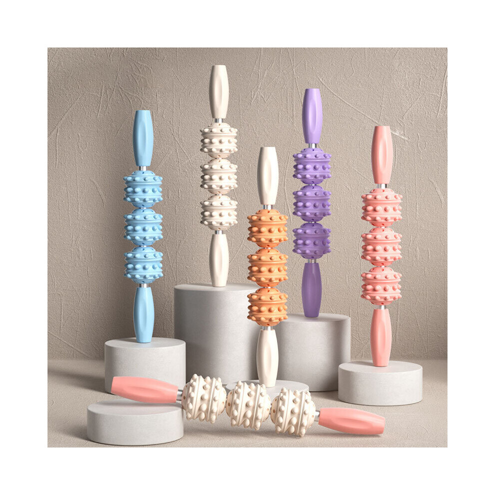 Dechoicelife (A-D) Muscle Relaxation Massage Stick Roller Wolf Tooth Stick Anti Cellulite Fitness Exercise Body Leg Slimming Massager Fascia Stick